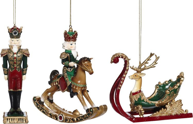 Nutcracker/Sled ORN 4-6'' (Set of 3)