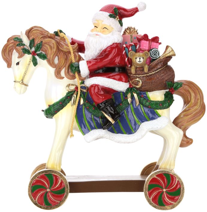 Rocking Horse Santa - 15.5 Inches