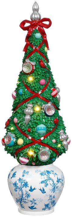 Lighted Ornament Tree in Vase - 18 Inches