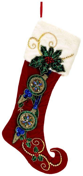 Christmas Ornament Stocking - 21 x 7 Inches