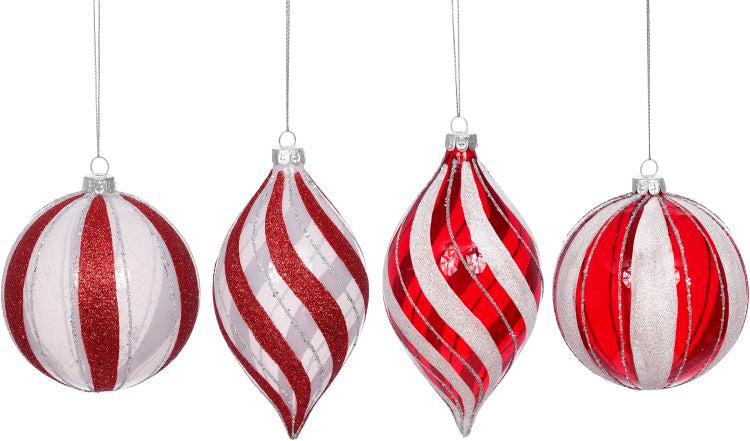Peppermint Ornament 4"A4, (Set of 8)
