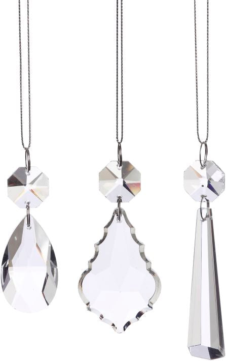 Iced Jewel Drop Ornament 3", (Set of 6)