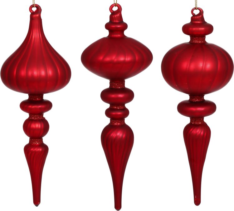 Christmas Finial Ornament 7'' , (Set of 6)