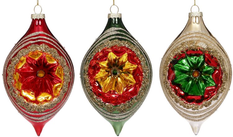 Festive Finial Ornament 5'', (Set of 6)