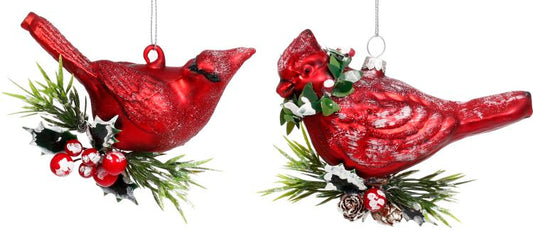 Christmas Bird Ornament 4.5'', (Set of 6)