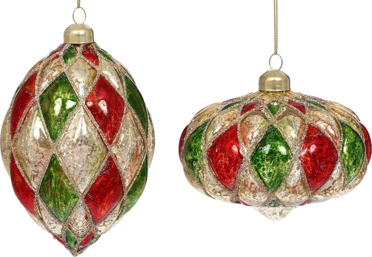 Harlequin Ornament 3-5'', (Set of 6)