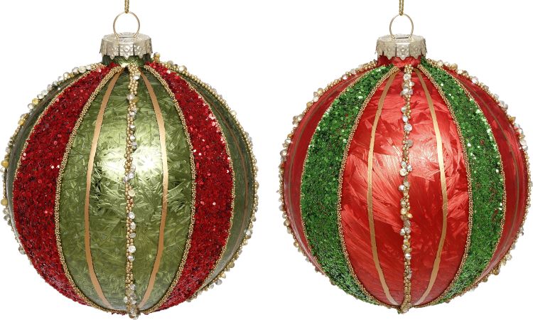 Traditional Ball Ornament 4'' , (Set of 6)