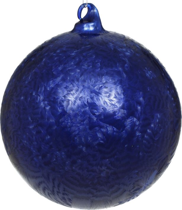 Frosted Ball Ornament 6'' Dark Blue , (Set of 6)