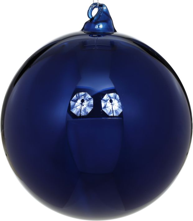 Shiny Ball Ornament 6'' Dark Blue , (Set of 6)