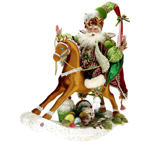 **SIGNED** GINGERBREAD SANTA ON ROCKIG HORSE (Signed by Mark Roberts)