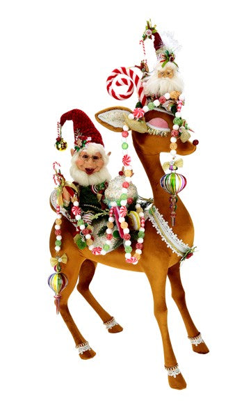 **SIGNED** CANDYCANE ELF ON DEER (Signed by Mark Roberts)