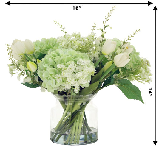 Tulip Hydrangea Jar - 14 Inches