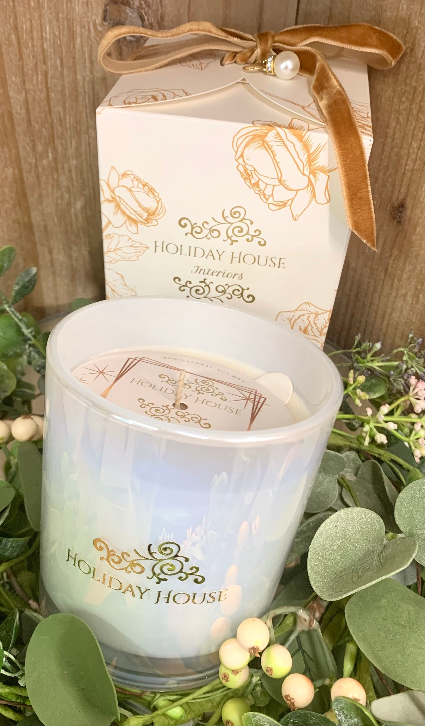 Floral Gift Boxed Candle - Champagne Rose