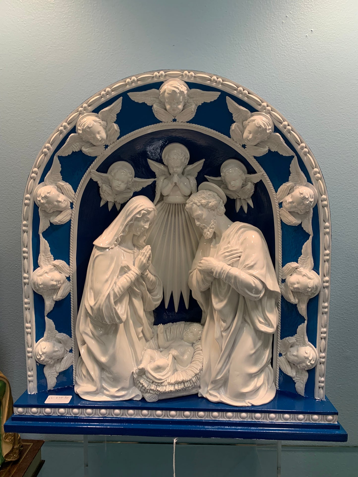Blue Relief Nativity 18''