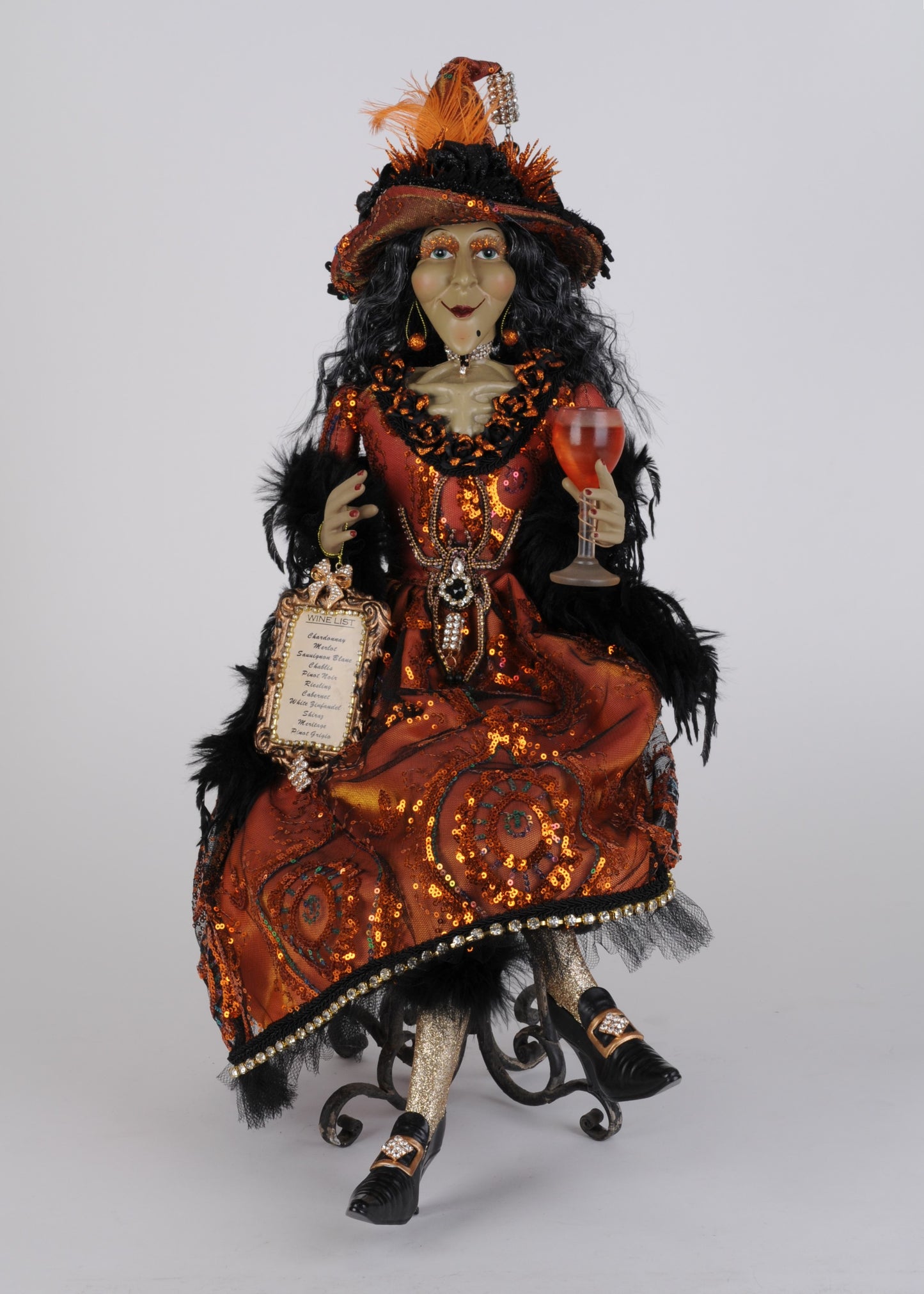 Wine Elegance Sitting Witch