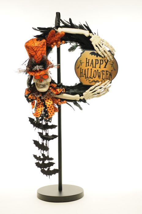 Lighted "Batty" Skeleton Wreath