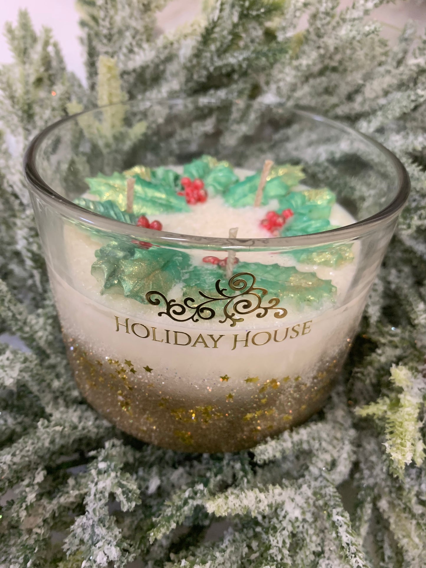 3D Christmas Wreath Candle