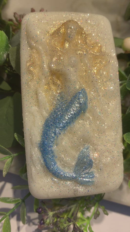 Fancy Mermaid Soap Bar, Blue (Set of 2)