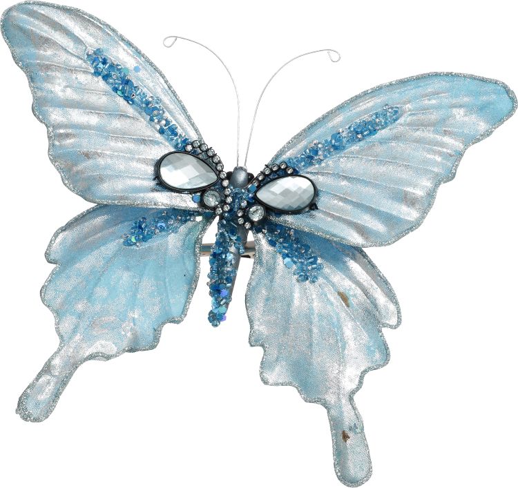Glitter Jewel Butterfly Clip 7" (Set of 4) Multiple Colors Available