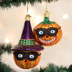Masked Jack O'Lantern Ornament (Set of 2)