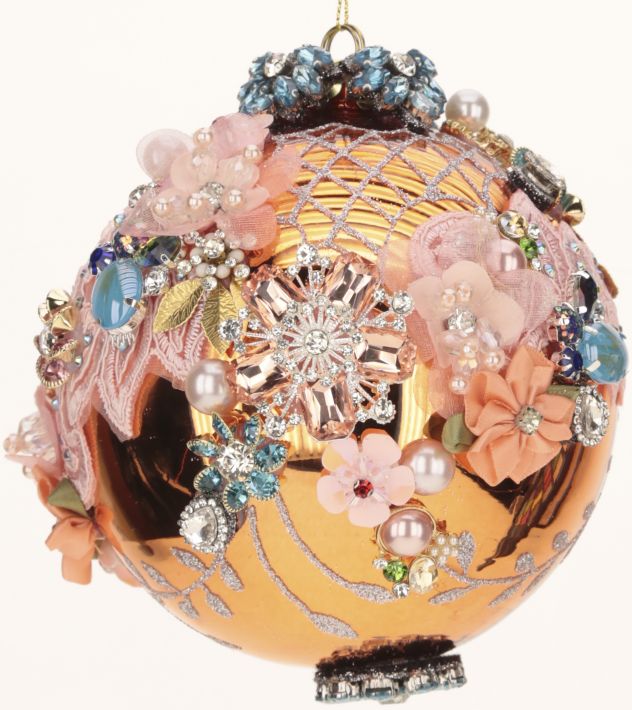 Kings Jewel Ball Ornament, Copper Shiny