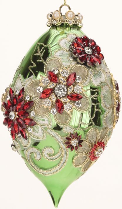 Kings Jewel Ornament, Green Shiny