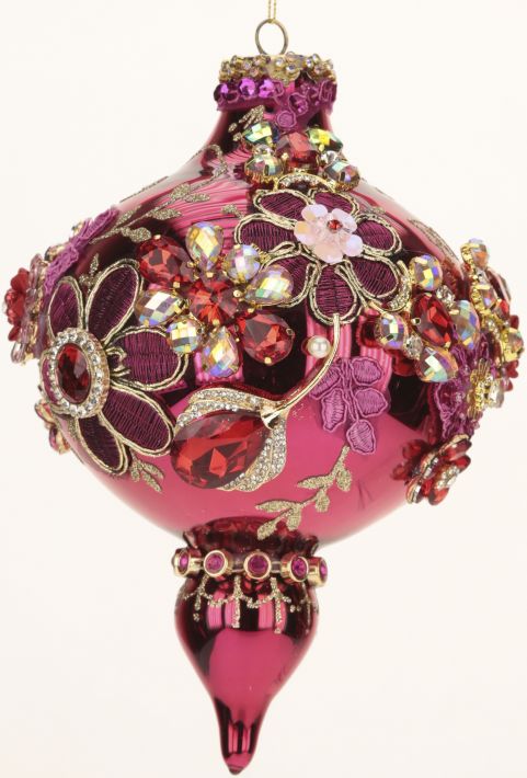Kings Jewel Finial Orn, Red Shiny