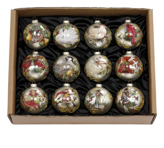 Boxed 12 Days of Christmas Ornaments