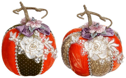 Elegant Pumpkin, Set of 2- 7-7.5"