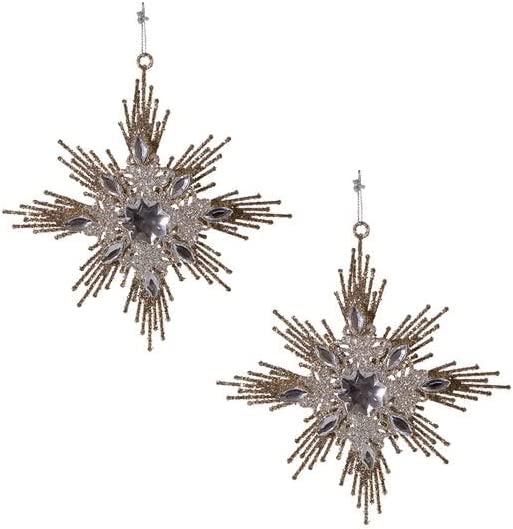 Gold and Silver Snowflake Ornaments