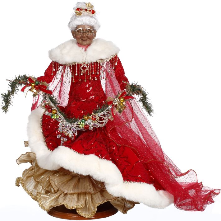 African American Glittering Jewel Mrs. Claus 23''