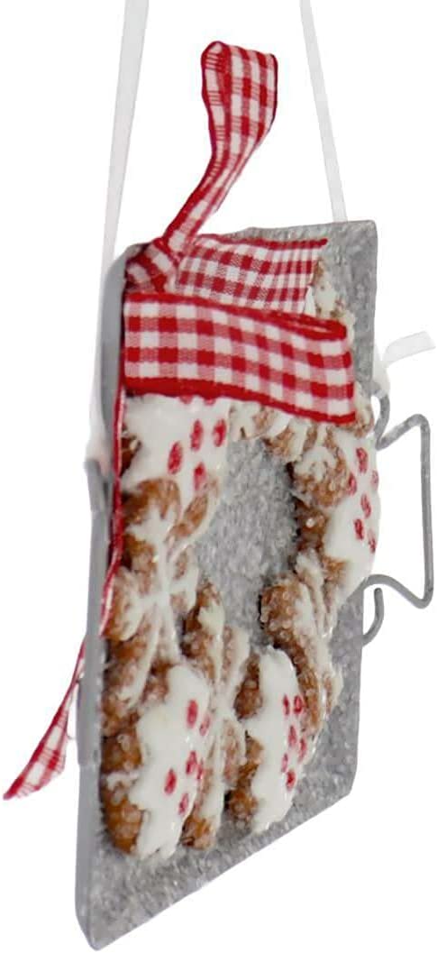 Gingerbread On Metal Tray Ornaments