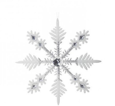 12" Acrylic Frosted Tip Snowflake Ornament