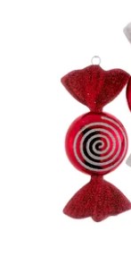 6" Shatterproof Red and White Candy Ornaments