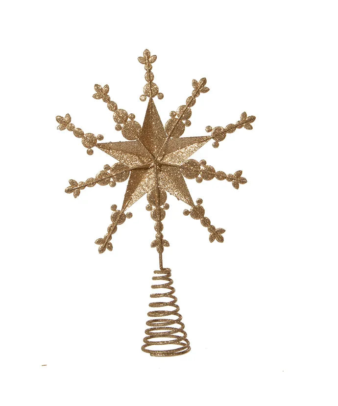 13.2" Un-Lit Rose Gold Snowflake Treetop