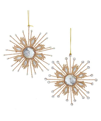 Rose Gold Snowflake Ornaments