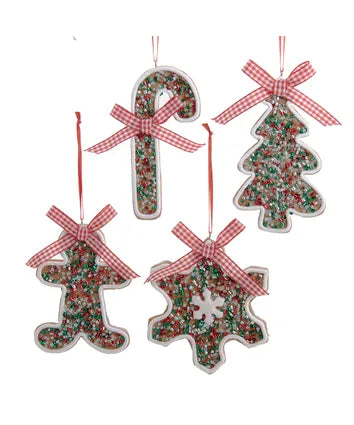 Gingerbread Christmas Cookies With Sprinkles, 4 set