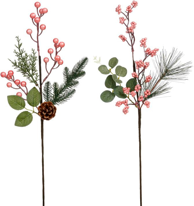 Berry and Pine Spray 19.5'' (Set of 12)
