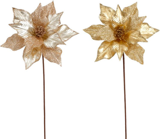 Gldn Poinsettia Stem 22'', (Set of 18)