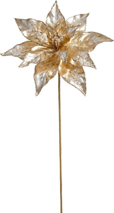 Glittered Poinsettia 20'', (Set of 12)