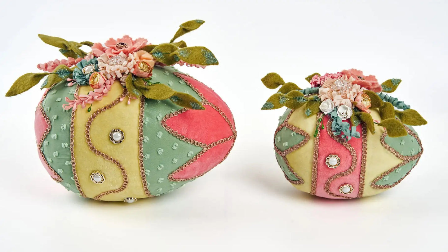 Blooms and Blessings Fabric Eggs Set of 2