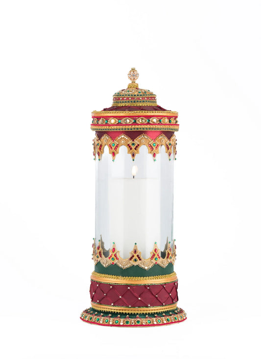 Christmas Castle Hurricane Candle Holder Tabletop