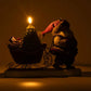North Country Santa Pulling Sleigh Candle Holder