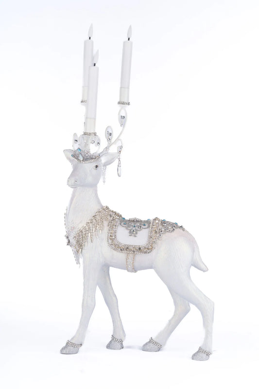 Crystal Christmas Standing Deer Candleholder