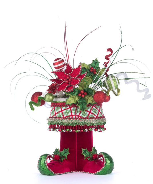 Holly Woods Elf Boots Tabletop Container
