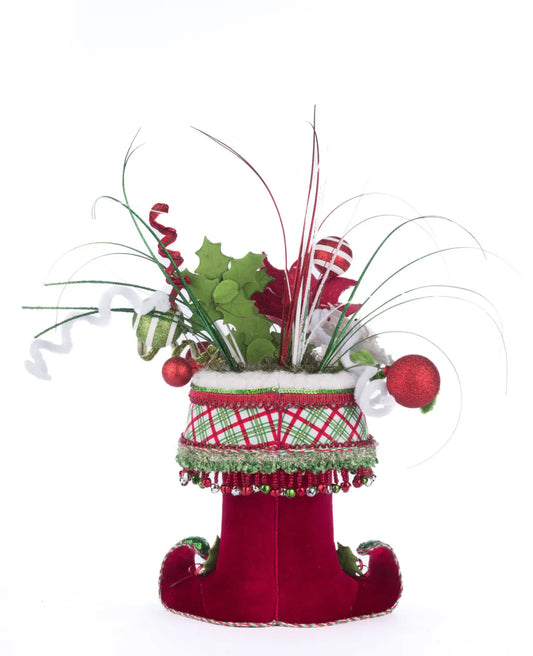 Holly Woods Elf Boots Tabletop Container