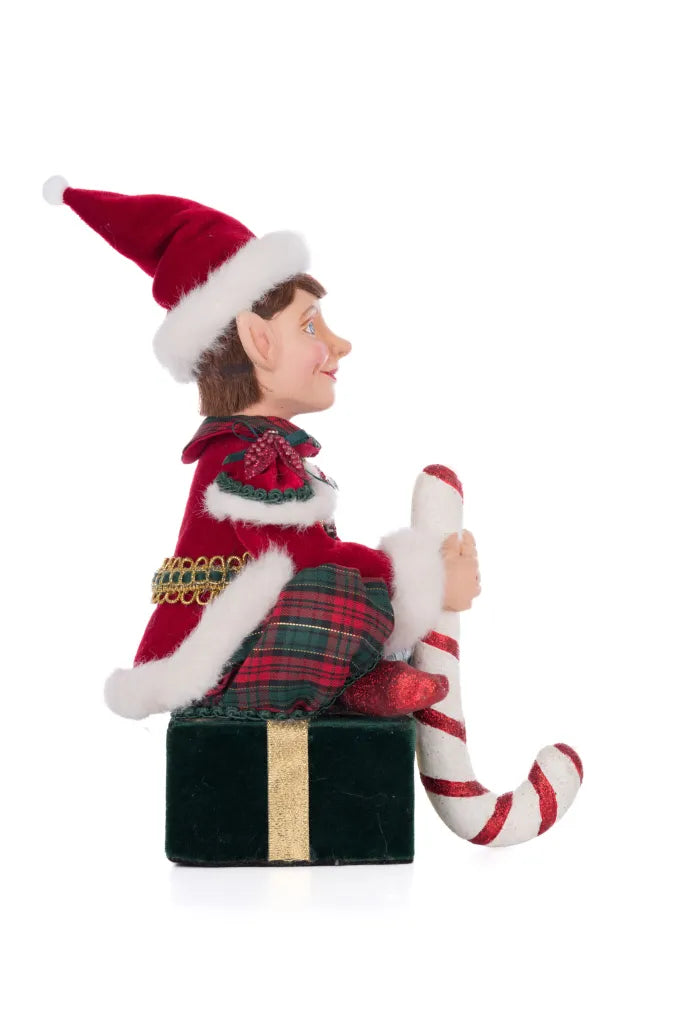 Sitting Elf With Giftbox Stocking Holder
