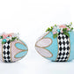 Hearts and Wonderland Fabric Covered Eggs Set of 2