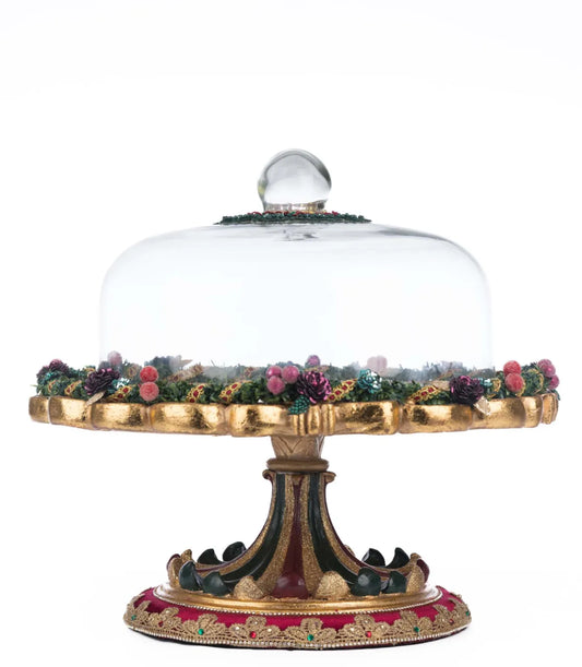 Winter Balsam and Berry Decorative Cloche Serving Piece