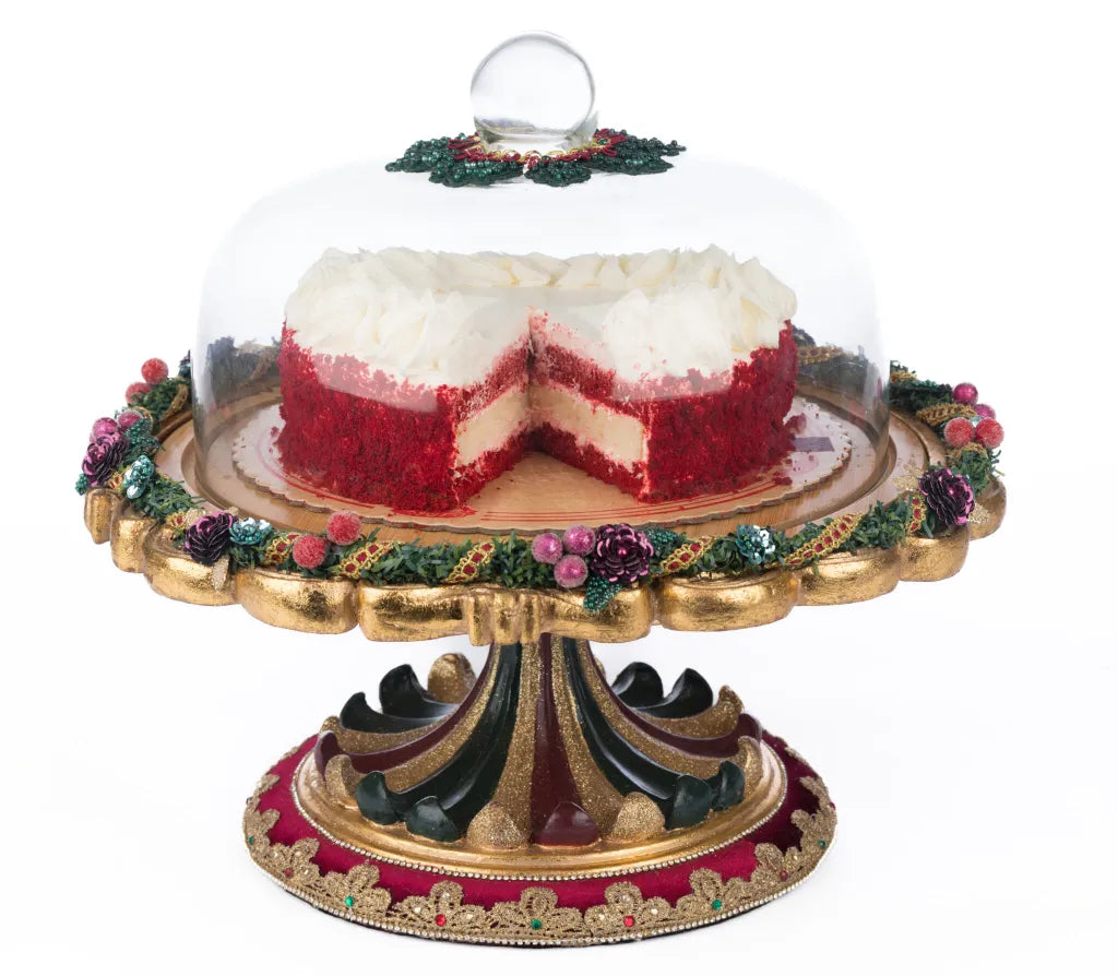 Winter Balsam and Berry Decorative Cloche Serving Piece